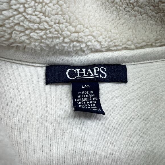 Chaps Women’s Sherpa Fleece Vest Beige Size Large - JN316 - Picture 3 of 7